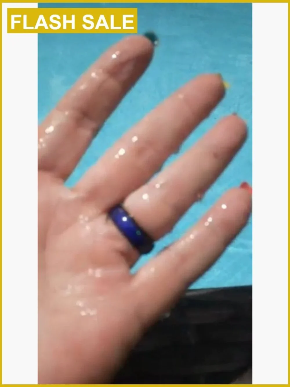4mm Stainless Steel Mood Ring Temperature Sensitive Color Changing Band Ring